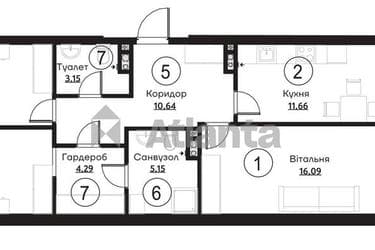 3-кімнатна квартира за адресою вул. Слобідська (площа 76,5 м²) - фото 8 3-кімнатна квартира за адресою вул. Слобідська (площа 76,5 м²) - Atlanta.ua - фото 8