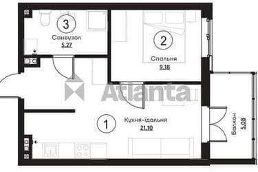 1-кімнатна квартира за адресою вул. Слобідська (площа 40,6 м²) - фото 8 1-кімнатна квартира за адресою вул. Слобідська (площа 40,6 м²) - Atlanta.ua - фото 8