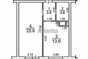 1-комнатная квартира по адресу ул. Жемчужная (площадь 44,8 м²) - imageAlt 9 1-комнатная квартира по адресу ул. Жемчужная (площадь 44,8 м²) - Atlanta.ua - imageAlt 9