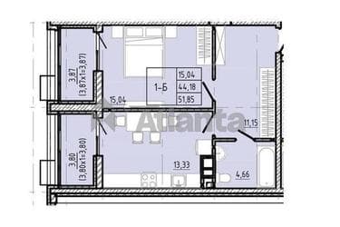 1-комнатная квартира по адресу ул. Франко Ивана (площадь 51,9 м²) - imageAlt 12 1-комнатная квартира по адресу ул. Франко Ивана (площадь 51,9 м²) - Atlanta.ua - imageAlt 12