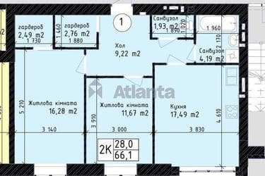 2-кімнатна квартира за адресою вул. Промислова (площа 66,1 м²) - фото 10 2-кімнатна квартира за адресою вул. Промислова (площа 66,1 м²) - Atlanta.ua - фото 10