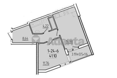 1-комнатная квартира по адресу ул. Краснова (площадь 40,7 м²) - фото 9 1-комнатная квартира по адресу ул. Краснова (площадь 40,7 м²) - Atlanta.ua - фото 9