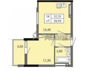 1-комнатная квартира по адресу ул. Пишоновская (площадь 35,9 м²) - фото 9 1-комнатная квартира по адресу ул. Пишоновская (площадь 35,9 м²) - Atlanta.ua - фото 9