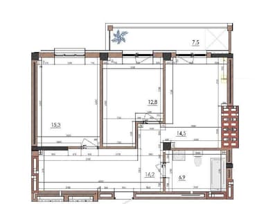 2-комнатная квартира по адресу (площадь 68 м²) - imageAlt 27 2-комнатная квартира по адресу (площадь 68 м²) - Atlanta.ua - imageAlt 27