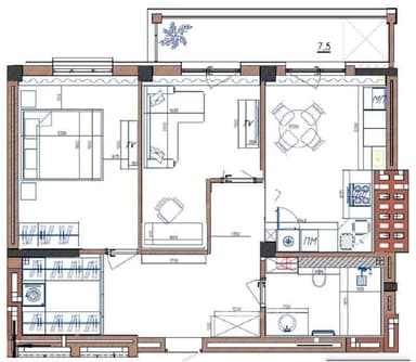2-комнатная квартира по адресу (площадь 68 м²) - imageAlt 28 2-комнатная квартира по адресу (площадь 68 м²) - Atlanta.ua - imageAlt 28