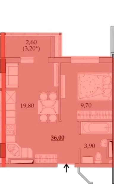 1-кімнатна квартира за адресою вул. Спортивна (площа 36 м²) - фото 6 1-кімнатна квартира за адресою вул. Спортивна (площа 36 м²) - Atlanta.ua - фото 6