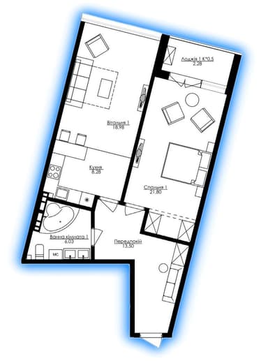 2-комнатная квартира по адресу Кренкеля пер. (площадь 72,5 м²) - фото 38 2-комнатная квартира по адресу Кренкеля пер. (площадь 72,5 м²) - Atlanta.ua - фото 38
