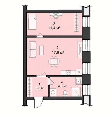 2-комнатная квартира по адресу (площадь 41 м²) - imageAlt 18 2-комнатная квартира по адресу (площадь 41 м²) - Atlanta.ua - imageAlt 18