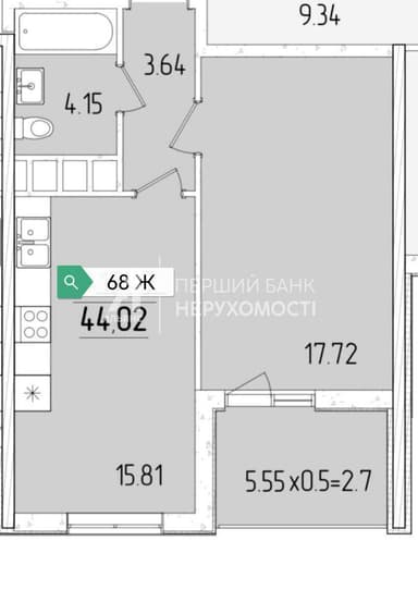 1-комнатная квартира по адресу ул. Краснова (площадь 44,0 м²) - imageAlt 28 1-комнатная квартира по адресу ул. Краснова (площадь 44,0 м²) - Atlanta.ua - imageAlt 28