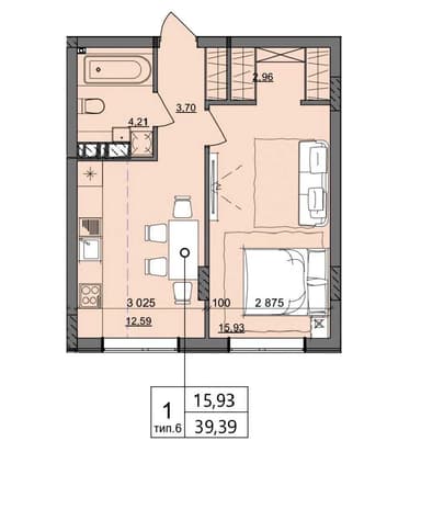 1-комнатная квартира по адресу ул. Сахарова (площадь 28,4 м²) - imageAlt 18 1-комнатная квартира по адресу ул. Сахарова (площадь 28,4 м²) - Atlanta.ua - imageAlt 18