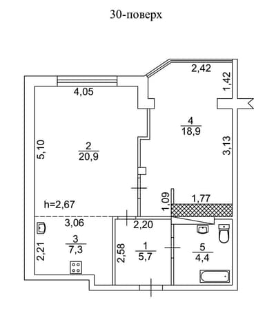 2-кімнатна квартира за адресою вул. Олександра Мишуги (площа 57,2 м²) - фото 18 2-кімнатна квартира за адресою вул. Олександра Мишуги (площа 57,2 м²) - Atlanta.ua - фото 18