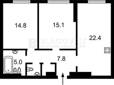 2-кімнатна квартира за адресою вул. Пимоненка (площа 67,9 м²) - фото 19 2-кімнатна квартира за адресою вул. Пимоненка (площа 67,9 м²) - Atlanta.ua - фото 19