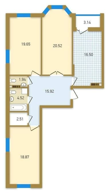 3-комнатная квартира по адресу (площадь 103 м²) - imageAlt 17 3-комнатная квартира по адресу (площадь 103 м²) - Atlanta.ua - imageAlt 17