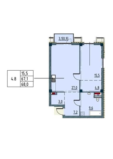 1-комнатная квартира по адресу (площадь 68 м²) - imageAlt 11 1-комнатная квартира по адресу (площадь 68 м²) - Atlanta.ua - imageAlt 11