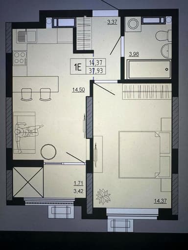 1-кімнатна квартира за адресою вул. Гродненська (площа 38 м²) - фото 7 1-кімнатна квартира за адресою вул. Гродненська (площа 38 м²) - Atlanta.ua - фото 7