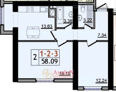 2-комнатная квартира по адресу ул. Сахарова (площадь 59 м²) - фото 16 2-комнатная квартира по адресу ул. Сахарова (площадь 59 м²) - Atlanta.ua - фото 16